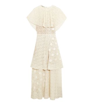 Stella McCartney + Appliquéd Tiered Cotton-Blend Lace Gown