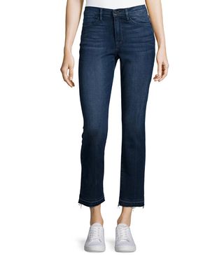 Frame + Le High Straight-Leg Cropped Jeans With Released Hem