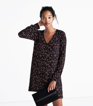 Madewell et Sézane + Silk Elly Shirtdress in Floral Print