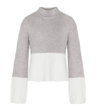 Pixie Market + Color Block Grey Sweater