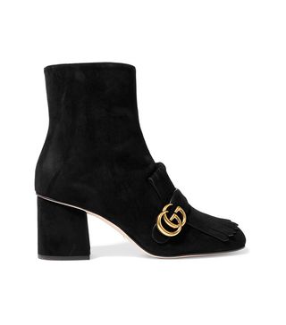 Gucci + Fringed Suede Ankle Boots