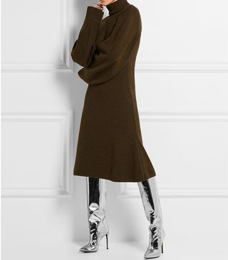 Balenciaga + Stretch Wool-Blend Sweater Dress