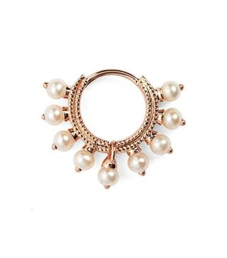 Maria Tash + 18 Gauge Pearl Coronet Ring