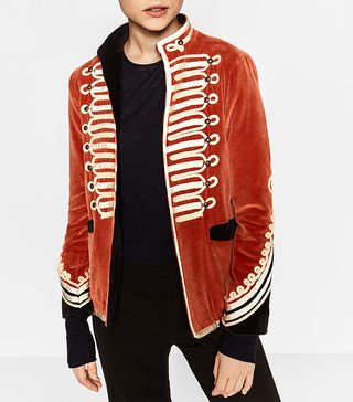 Zara + Military Velvet Jacket
