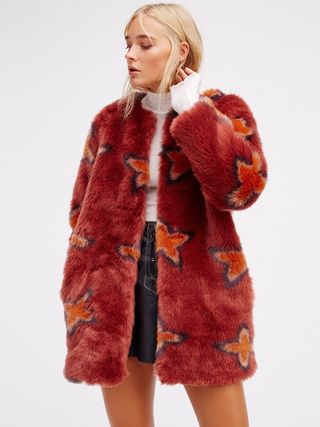 Free People + Wrap Me Up Faux Fur Jacket