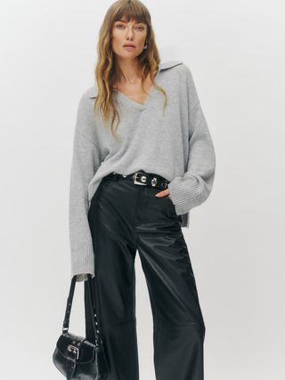 Reformation + Sawyer Oversized Cashmere Polo