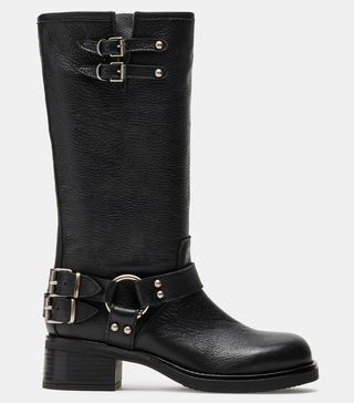 Steve Madden + Astor Boots in Black Leather