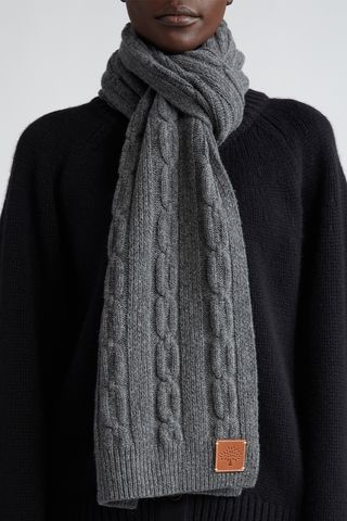 Mulberry + Softie Cable Knit Lambswool Scarf