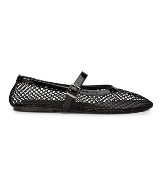 Tony Bianco + Mia Black Mesh/Patent Flats