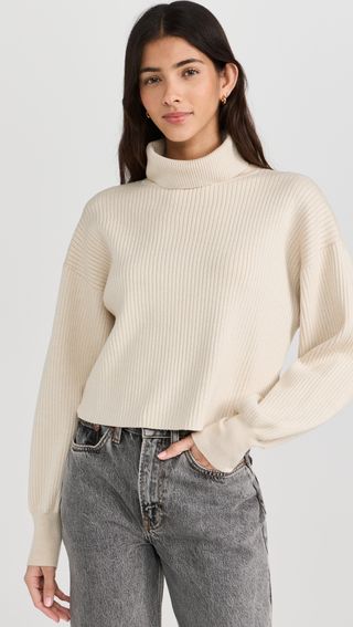 Good American + Wide Rib Crop Pullover