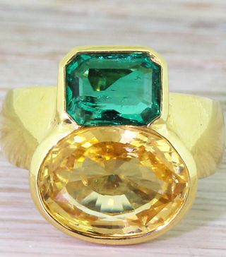 Gatsby Jewellery + Avant Garde Yellow Sapphire and Emerald Ring