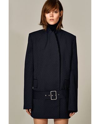 Zara + Pinstripe Studio Coat