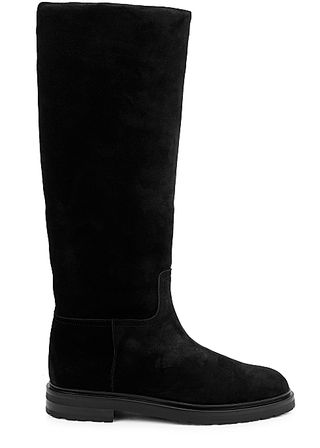 Legres + Shearling-Lined Suede Knee-High Boots
