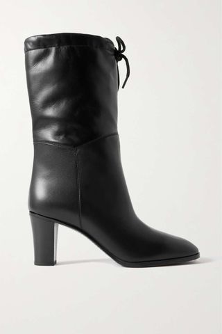 Gucci + Tie-Detailed Shearling-Lined Leather Boots
