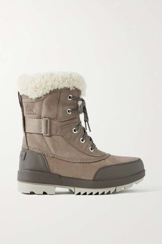 Sorel + Torino Ii Parc Shearling-Trimmed Leather Ankle Boots