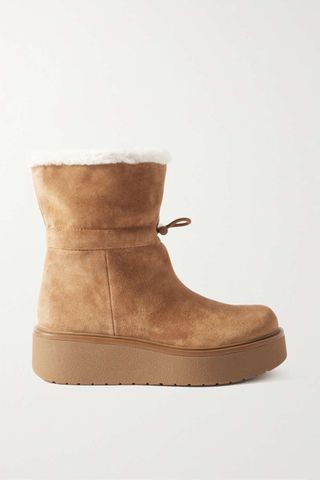 Vince + Bellingham Shearling-Lined Suede Ankle Boots