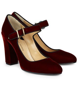 Paul Andrew + Deep Red Velvet Suleiman Heels