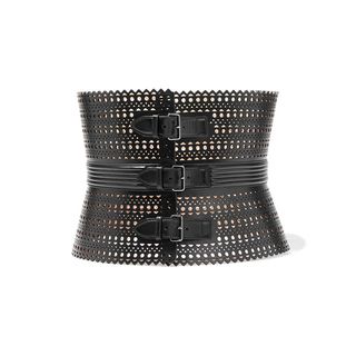 Alaia + Vienne Laser-Cut Leather Waist Belt