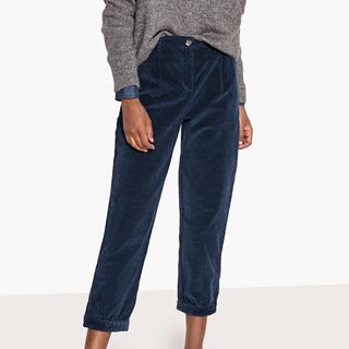 La Redoute Collections + Cropped Corduroy Carrot Trousers