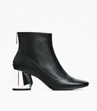 Zara + Ankle Boots With Metal Heels