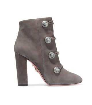 Aquazzura + Rasputine Embellished Suede Ankle Boots