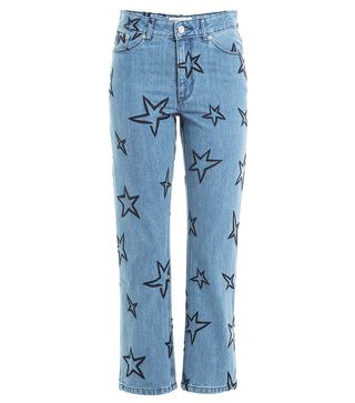 Être Cécile + Star Embroidered Cropped Jeans