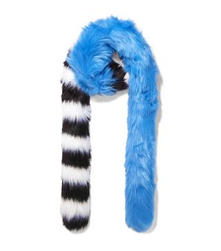 Charlotte Simone + Candy Cane Striped Faux Fur Scarf