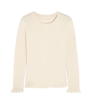 Chinti and Parker + Ruffled Ribbed Cashmere Sweater