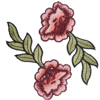BeeComeCrafty + Embroidered Red Pink Applique Roses