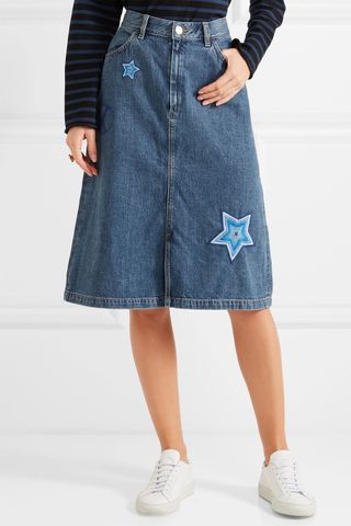 M.i.h Jeans + Parra embroidered denim skirt