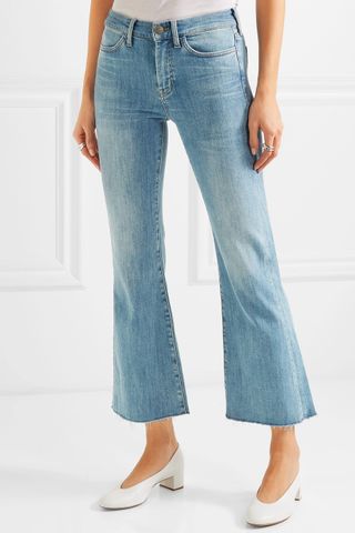 M.i.h Jeans + Linda cropped embroidered high-rise straight-leg jeans