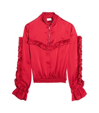 Magda Butrym + Granada Ruffled Silk-Satin Blouse