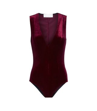 Fleur Du Mal + Sleeveless Velvet Bodysuit