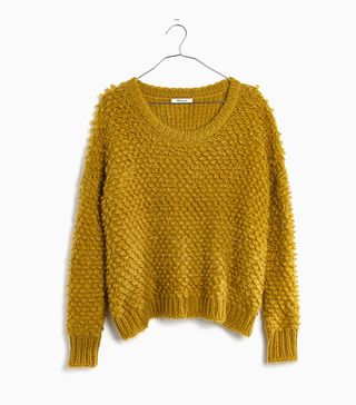 Madewell + Popstitch Pullover Sweater in Crushed Chartreuse