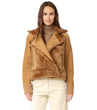 Tibi + Shearling Aviator Jacket