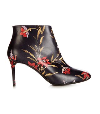 Balenciaga + George V Coquelicot-Print Leather Ankle Boots