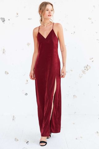 Silence + Noise + Satin Empire Maxi Slip Dress