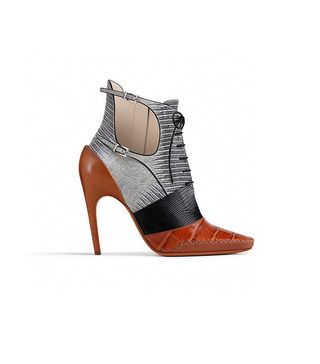 Dior + Cognac Calfskin Ankle Boot