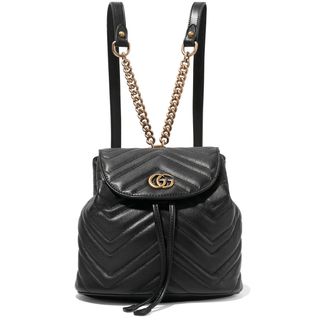 Gucci + GG Marmont Quilted Leather Backpack in Black