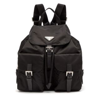 Prada + Classic Leather-Trimmed Nylon Backpack