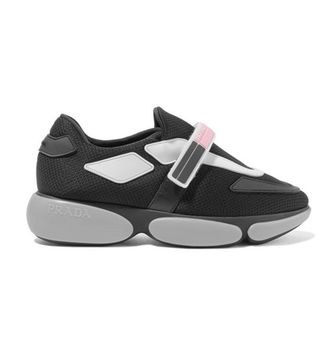 Prada + Cloudbust Rubber and Leather-Trimmed Mesh Sneakers