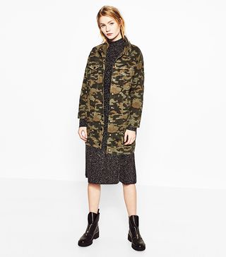 Zara + Long Camouflage Jacket