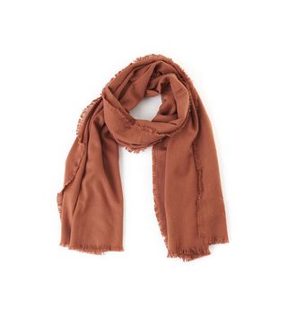 Tibi + Ginger Brown Fringe Scarf