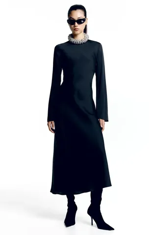 H&M + Open-Backed Satin Dress