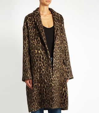 Raey + Leopard-Print Wool-Blend Jacket Coat