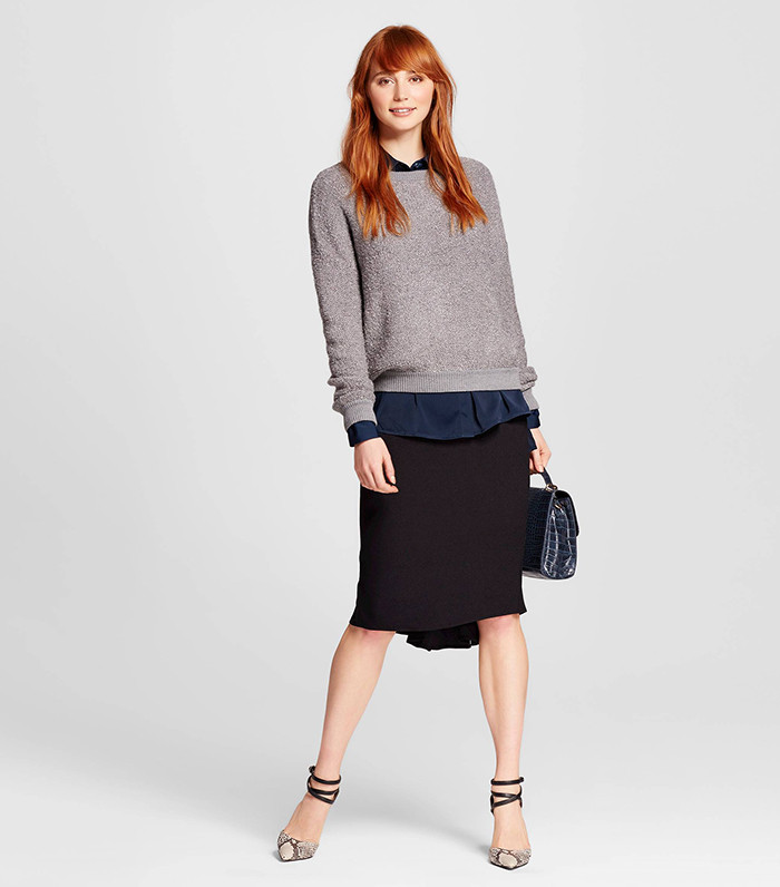 Who What Wear + Peplum Back Pencil Skirt