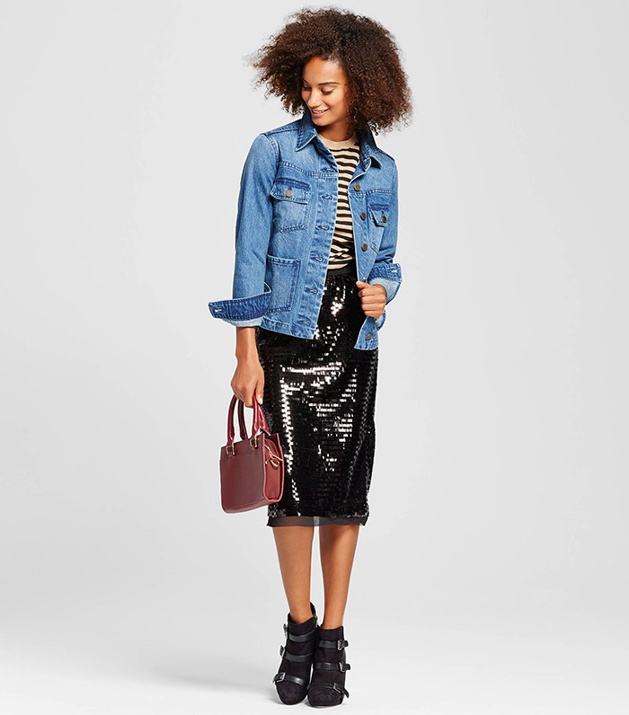 Who What Wear + Sequin Pencil Skirt