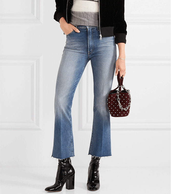 Mother + The Hustler Cropped Flare Jeans