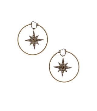 Roberto Cavalli + Star Hoop Earrings in Gold & Smoky