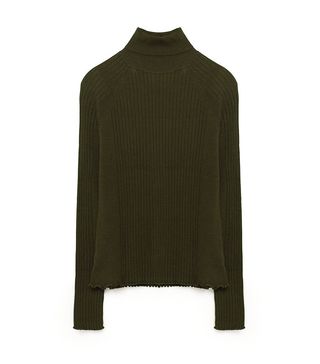 Zara + Ribbed High Collar Sweater